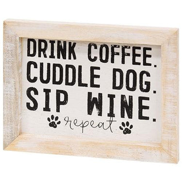 Coffee Dog and Wine Framed Sign - The Fox Decor